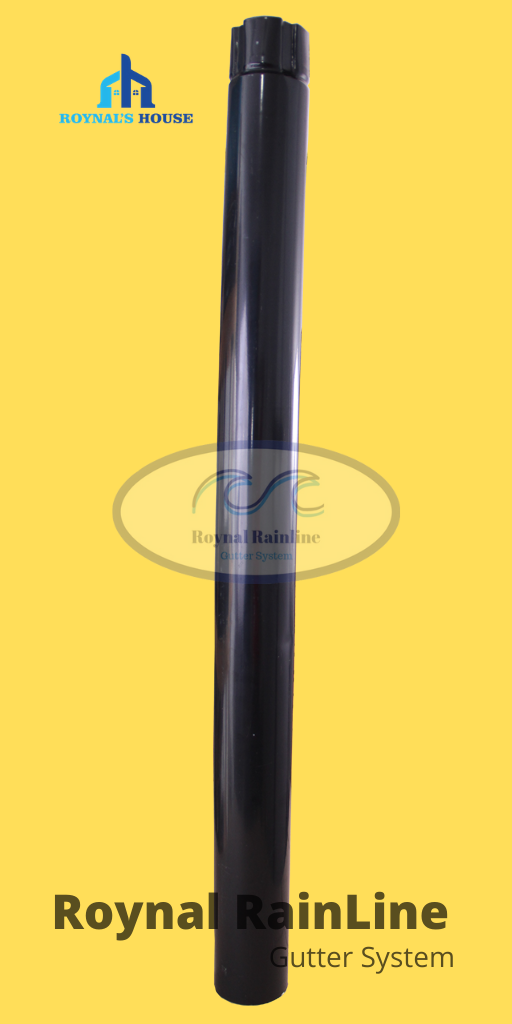 Roynal-RainLine-Product-Black-Pipa-Tegak-Talang-Metal-Vertical-View